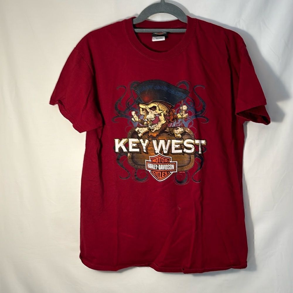 Harley-Davidson EUC red Petersons key west short sleeve tee size medium